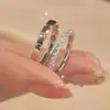 Anel Aberto de Casal Transfronteiriço Europeu e Americano de Prata Joias Femininas Estilo Coreano Zircônia Casamento Anel de Diamante Anel de Par Boca Viva Moda