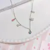 Colar Colorido, Zircônia Colorida em Forma de Gota da Moda, Joia Colorida, Luxo Leve, Sensação de Alto Padrão, Corrente de Clavícula Exquisite, Colar Versátil