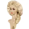 Gorro de Satén para Dormir Transfronterizo de Amazon Tejido de Punto de Satén Gorro para el Cuidado del Cabello para Mujer Sombrero de Ala Ancha Elástico Estilo Europeo y Americano