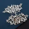 Diadema de Novia Accesorios Europeos y Americanos para Vestidos de Boda Estilo Fiesta de Banquete Peine para el Cabello Peine para el Cabello Hecho a Mano con Pedrería y Perlas