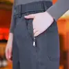 Pantalones de trabajo de verano finos estilo bolsillo con cremallera para hombre, pantalones casuales de pierna recta, pantalones de vestir versátiles de corte holgado para hombre
