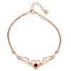 Pulsera de Amor Angelical de Rubí en Forma de Corazón Estilo Coreano Zhenrong Chapada en Oro Rosa de 18 Quilates Joyería para Mano de Mujer