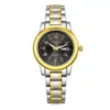 Reloj de Acero Popular Transfronterizo con Doble Calendario para Mujer, Versátil Reloj de Cuarzo Digital de Escala Ligera de Lujo para Mujer