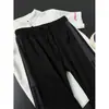 Calça de Moletom Masculina Premium High Street Americana Estilo Despojado Bonito Calça Reta com Listra Lateral Caimento Limpo Calça de Perna Larga Pesada