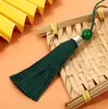 Estilo Chinês Cor Jade Contas Tassel Vertical Poliéster Espiga DIY Caixa de Presente Pingente Marcador de Página Ventilador Pendurado Espiga Acessórios