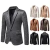 Amazon Blazer Casual de Gamuza Agrietada Estilo Vintage Ajuste Delgado de un Solo Botón para Hombre Traje de Negocios Británico para Hombre