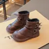 Botas estilo Martin para niñas de 6 a 12 años, botas de cuero para niños para otoño e invierno, botines estilo británico para niños mayores, botas de equitación antideslizantes para niños