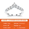 Anillo apilable para mujer con forma de V de plata S925 Punk Barroco, Moissanita, Nicho de alta gama, Lujo ligero, Anillo de cola personalizado para mujer