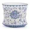 Tazas de té plateadas y azules pintadas a mano con diseño de loto, incluyendo una taza maestra y una taza con junta de bambú, un juego de exquisita vajilla de cerámica para té y una caja de regalo para degustación de té