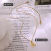 Collar de la suerte con letra H de nicho de tendencia estilo ins europeo y americano, acero de titanio chapado en oro de 18K, cadena para clavícula que no se desvanece, primera joyería
