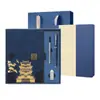 Caja de Regalo para Cuaderno con Rejilla de Ventana Estilo Chino Personalizable con Impresión de Logo para Regalos Corporativos
