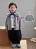 Suéter Nuevo de Niños para Primavera y Otoño, Cardigan de Punto Bordado Súper Elegante para Bebé Niño, Chaqueta de Otoño Estilo Académico para Niño Pequeño