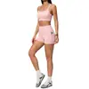 Conjunto de Yoga Personalizado Novo com Bolinhas Conjunto de Top de Alças Finas Falso Duas Peças Esportivo Secagem Rápida Corrida Fitness