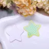 Adorno de Cabeça Estrela Tecido Xadrez Estrela de Cinco Pontas Impressão Acrílica DIY Colar Clipe Lateral Presilha de Cabelo Acessórios de Presilha de Cabelo