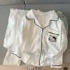 Pijama con diseño de caricatura de Hello Kitty, conjunto fresco de dos piezas para primavera y otoño, pantalones largos y mangas largas, conjunto de ropa de casa estilo princesa para mujer