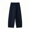 Nuevos Pantalones Casuales de Otoño para Mujer Cintura Elástica Cordón Largo Recto Versátil Tijera Pierna Ancha Pantalones de Mujer