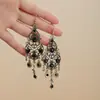Brincos de Sino de Vento Recortados com Franjas Estilo Retrô para Mulheres Bohemianos Étnicos Nicho High-End
