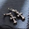 Accesorios Populares Transfronterizos, Aretes de Cruz de Alta Gama con Incrustaciones de Diamantes, Personalidad Femenina, Estilo Cool, Aretes Nicho y Venta al por Mayor de Aretes