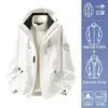 Camello mismo estilo conjunto de dos piezas tres en uno a prueba de viento impermeable para mujer chaqueta de ropa de montañismo para hombre otoño e invierno baja estatura 26