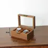 En Stock Piel con Textura de Madera Almohada Suave Caja de Almacenamiento para Relojes a Prueba de Polvo con Tapa Caja de Colección de Relojes Caja de Almacenamiento para Pulseras y Joyas