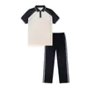 Conjunto de uniforme escolar de tres piezas para estudiantes de secundaria, chaqueta de uniforme de clase para estudiantes de preparatoria azul y blanco de primavera y otoño, traje deportivo para estudiantes de primaria