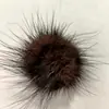 Botón de pelo de visón real 3-4 cm botón de pelo de visón de colores base plana para horquilla Hanfu, bufanda, botón de bola de pelo, accesorio de pelo