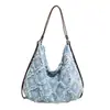 Bolsa Tote de Sarja Grande Capacidade 2025 Novo Design de Nicho em Forma de Diamante Ombro Único Bolsa de Moda Simples de Alta Qualidade