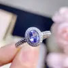 ¡Anillo de Tanzanita Natural! ¡Hermoso Color Morado, Completamente Pulido, Finamente Elaborado en Plata 925! Piedra Principal 5*7mm