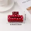 Acessórios da Moda Atacado: Presilhas de Cabelo Atmosféricas de Bolinhas em Formato de Coração, Grampos de Cabelo Estampados em Formato de Coração, Presilhas de Tubarão, Acessórios de Cabelo Vermelhos e Pretos