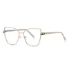 Gafas de moda color rosa té anti-luz azul 3145CP montura dorada tipo patilla cara grande chica popular con montura óptica de comercio exterior