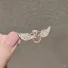 Acessórios de Cabelo Super Fada Asa de Anjo Coreana Grampo de Cristal Imitação Menina ins Grampo para Franja Grampo Lateral Grampo de Cabelo com Fivela de Sapo