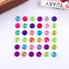 Atacado de fábrica adesivos de tijolo coloridos de coração de pêssego para meninas, adesivos decorativos quadrados a laser brilhantes de cristal para capa de celular