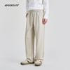Pantalones Casuales Coreanos para Hombre APO Pantalones Gruesos con Forro Polar para Otoño/Invierno para Hombre de Alto Sentido Rectos Sueltos Pantalones Sueltos con Cordones