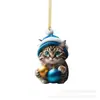 Ornamentos Criativos de Gatinho de Natal Transfronteiriços Pingentes de Carro Pingentes de Mochila Árvore de Natal Decorações para Casa