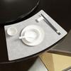 Abanico Forma Nuevo Estilo Chino Hotel Patrón Espiga de Arroz Cuero Mesa Redonda Mantel Individual para Mesa de Comedor Mantel Individual a Prueba de Aceite Mantel para Vajilla Aislamiento Antideslizante