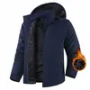 Jaqueta acolchoada de inverno Ozon transfronteiriça, forrada com fleece, espessa, plus size, quente, casaco de algodão para exterior, à prova de vento, impermeável, vestuário exterior masculino