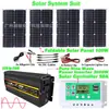 Painel solar 100W portátil armazenamento de energia externo sistema solar conjunto inversor controlador onda senoidal pura