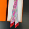 Bufanda de corbata estampada delgada de nuevo estilo para mujer, bufanda larga estrecha de seda estilo coreano para combinar con camisas, accesorio envolvente de moda