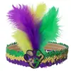 Accesorios de Carnaval Mardi Gras Brasileño Artículos Pequeños Diadema de Plumas y Lentejuelas Tocado Aro para la Cabeza Amazon Transfronterizo
