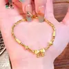 Nova Pulseira de Laço Popular Estilo Princesa Xiaohongshu Feminina Leve Luxo Pequenas Contas Douradas Ouro Quebrado Escovado Joia de Mão
