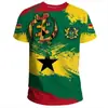 Camiseta 2026 África Ghana Moda Impresión 3D Camiseta Casual de Cuello Redondo para Hombre Camiseta Deportiva de Verano de Manga Corta con Cuello Redondo