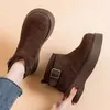 Venda Quente Botas Martin com Solado Grosso Femininas 2026 Inverno Novo Aumento de Altura Birkenstock Botas de Neve com Solado Grosso Femininas Botas de Algodão Quentes com Pelúcia