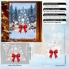 Copos de Nieve Blancos Árbol de Navidad Pegatina Electrostática para Ventana Lazo Rojo Grande Bolas de Colores Sin Pegamento Vidriera Atmósfera Navideña Pegatina Decorativa