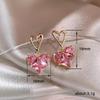 Aretes Cao Shi de circonita rosa amor 2023 nueva moda temperamento aretes de corazón espíritu antiguo aretes extraños