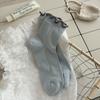 Calcetines de Madera Oreja de Madera suxinaimin para Mujer Verano Delgados Lindos Azul Leche Luna Calcetines Cortos Blancos Calcetines de Tubo Medio Zhuji