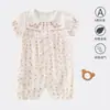 Mono de Algodón Puro para Bebé de Verano, Manga Corta, Delgado, Transpirable, Traje de Gateo sin Costuras, Ropa de Aire Acondicionado para Bebé, Estilo Delgado de Verano
