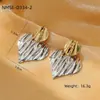 Pendientes de Acero de Titanio con Forma de Corazón y Plisado Irregular de Nuevo Producto Transfronterizo Pendientes de Textura Rayada de Alta Gama Retro Francés Pendientes