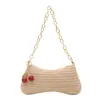 Bolso de axila tejido tipo baguette de verano para mujer 2026 nuevo moda elegante bolso de hombro versátil bolsa de paja ins moderna
