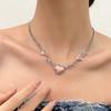 Collar de amor inflado, estilo dulce y fresco, color rosa, diseño de nicho, cadena de clavícula, accesorios de lujo ligeros de nuevo grado 2023