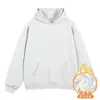 430g Ropa para Hombre 2026 Otoño/Invierno Peso Pesado Marca Americana de Moda Color Sólido Sudadera con Capucha Suelta Conjunto de Sudadera con Forro de Terciopelo Hombre